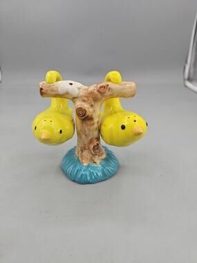 Creative Co-Op Pair Yellow Birds Hanging On Tree Salt & Pepper Shakers